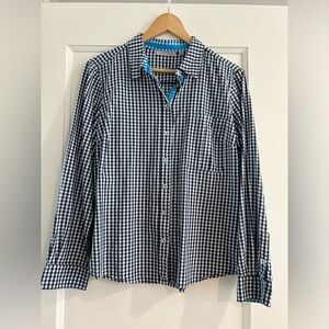 Ladies Nexx New York Blue/White Check Long Sleeve Button Down Shirt  Size M